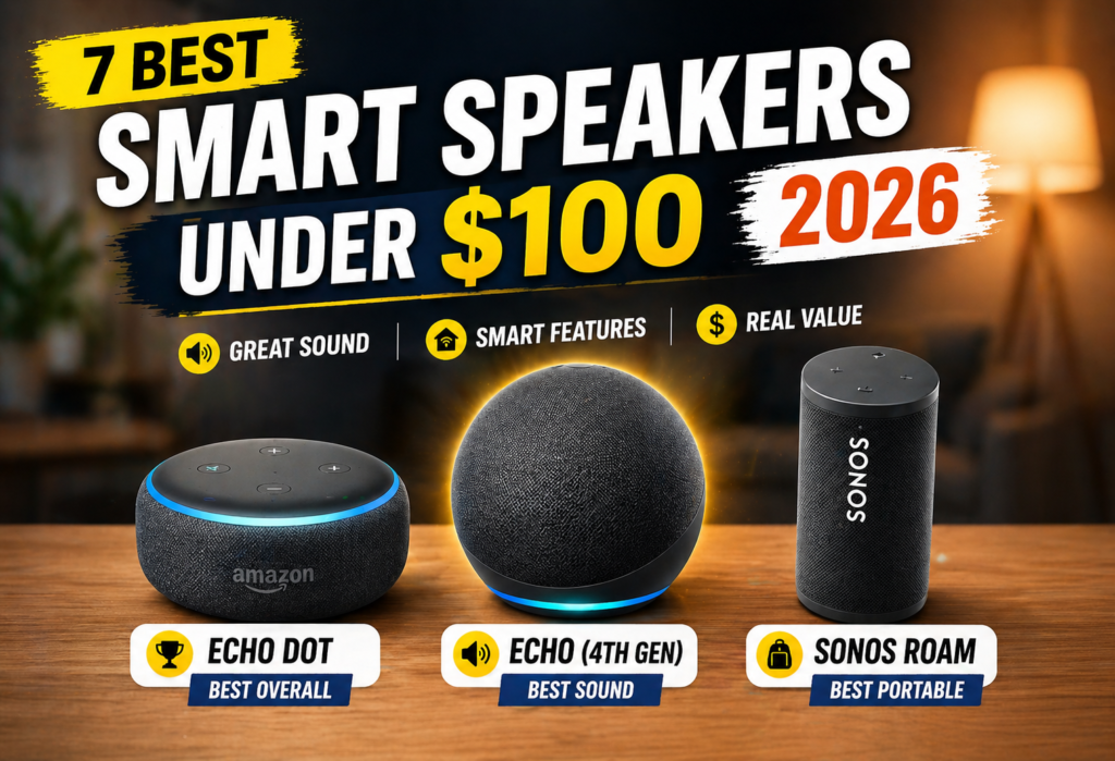 Best smart speakers under $100 in 2026 including Echo Dot, Nest Mini, and HomePod Mini
