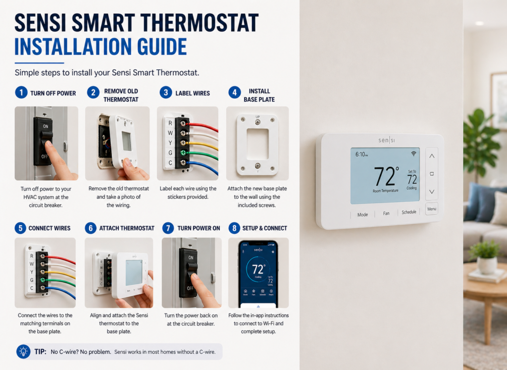 sensi smart thermostat installation