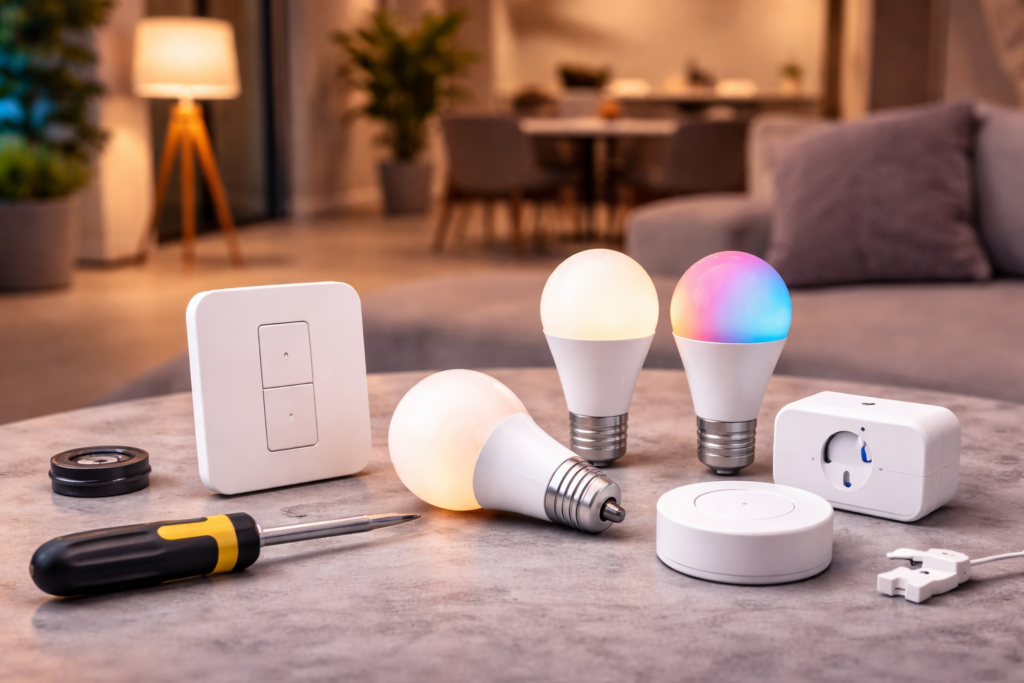smart lighting devices bulbs switches and setup tools